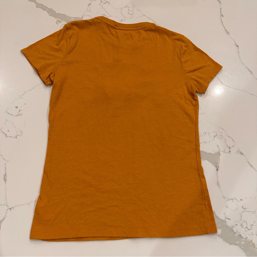 Aeropostale Women’s Classic Crew T-shirt Sz L Logo Graphic Flowers Yellow Pink - Picture 2 of 7